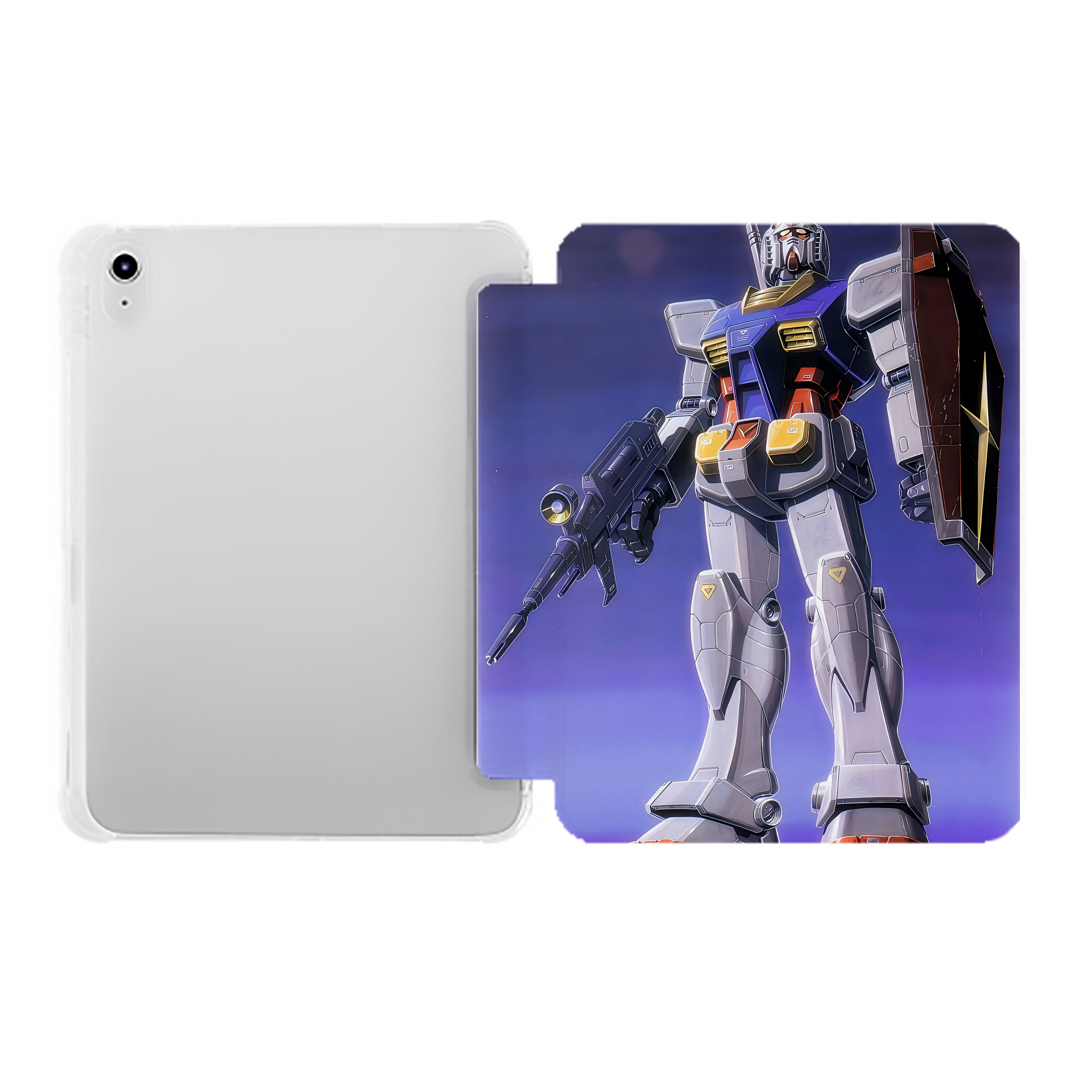 （画像用） 機動戦士ガンダム Mobile Suit Gundam IPad ケース ペン収納付き 三つ折りスタンド PUレザー×シリコン 対応機種9.5/10.5/10.9インチ
